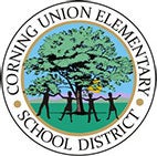 Image displays the logo for Corning Union Elementary School District.