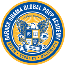 Image displays the Barack Obama Global Preparation Academy School logo.